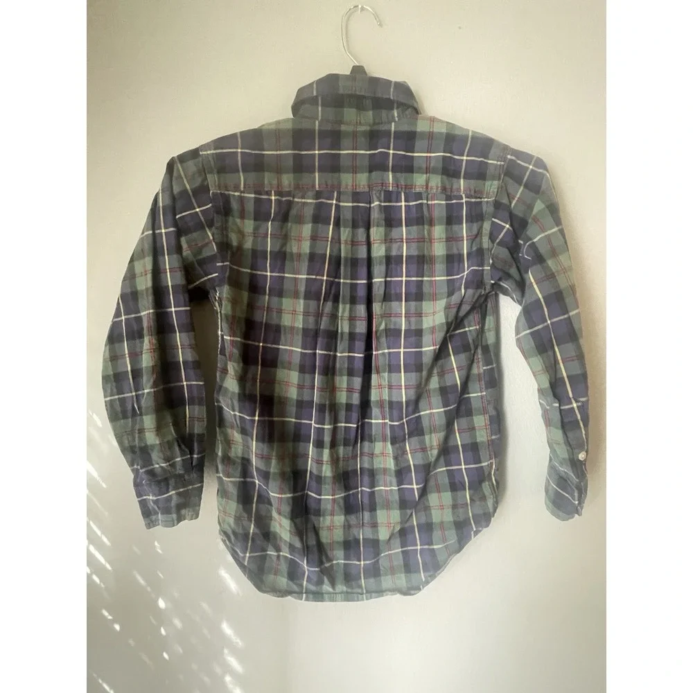 Ralph Lauren Shirt  Youth M (12/14) Green‎ Blue  Button Down Logo